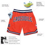 Personalized Orange Navy-White Authentic Throwback Basketball Shorts
