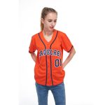 Personalized Orange Navy-White Baseball Jersey Team Custom Name and Number