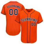 Personalized Orange Navy-White Baseball Jersey Team Custom Name and Number