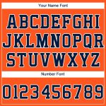 Personalized Orange Navy-White Baseball Jersey Team Custom Name and Number