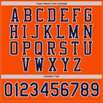 Personalized Orange Navy-White Bomber Full-Snap Varsity Letterman Jacket