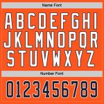 Personalized Orange Navy-White Hockey Jersey Team Custom Name and Number
