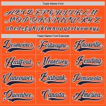 Personalized Orange Navy-White Hockey Jersey Team Custom Name and Number