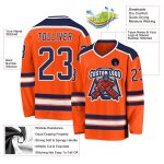 Personalized Orange Navy-White Hockey Jersey