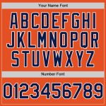 Personalized Orange Navy-White Line Authentic Baseball Jersey Team Custom Name and Number