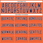 Personalized Orange Navy-White Long Sleeve Performance T-Shirt Team Custom Name and Number