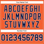Personalized Orange Navy-White Long Sleeve Performance T-Shirt Team Custom Name and Number
