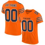 Personalized Orange Navy-White Mesh Authentic Football Jersey