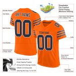 Personalized Orange Navy-White Mesh Authentic Football Jersey