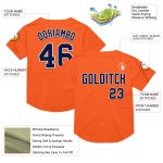 Personalized Orange Navy-White Mesh Authentic Throwback Baseball Jersey