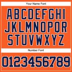 Personalized Orange Navy-White Mesh Authentic Throwback Baseball Jersey