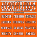 Personalized Orange Navy-White Mesh Authentic Throwback Football Jersey Team Custom Name and Number