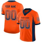 Personalized Orange Navy-White Mesh Drift Fashion Football Jersey