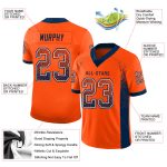 Personalized Orange Navy-White Mesh Drift Fashion Football Jersey