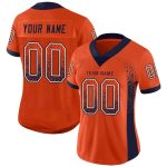 Personalized Orange Navy-White Mesh Drift Fashion Football Jersey Team Custom Name and Number