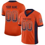 Personalized Orange Navy-White Mesh Drift Fashion Football Jersey Team Custom Name and Number