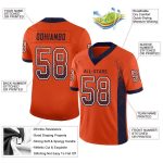 Personalized Orange Navy-White Mesh Drift Fashion Football Jersey Team Custom Name and Number