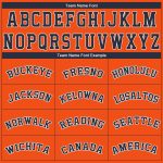 Personalized Orange Navy-White Performance T-Shirt Team Custom Name and Number