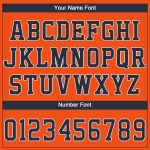 Personalized Orange Navy-White Performance T-Shirt Team Custom Name and Number