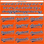 Personalized Orange Navy-White Performance Vapor Golf Polo Shirt Team Custom Name and Number