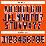 Personalized Orange Navy-White Performance Vapor Golf Polo Shirt Team Custom Name and Number