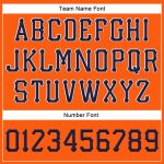 Personalized Orange Navy-White Stitched Adjustable Snapback Hat Team Custom Name and Number