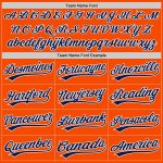Personalized Orange Navy-White Two-Button Unisex Softball Jersey