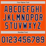Personalized Orange Navy-White Two-Button Unisex Softball Jersey Team Custom Name and Number