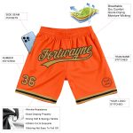 Personalized Orange Old Gold-Black Authentic Throwback Basketball Shorts Team Custom Name and Number