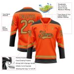 Personalized Orange Old Gold-Black Hockey Lace Neck Jersey Team Custom Name and Number