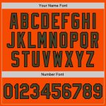 Personalized Orange Olive Black-Cream Bomber Full-Snap Varsity Letterman Two Tone Jacket Team Custom Name and Number
