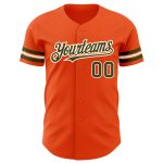 Personalized Orange Olive-Cream Authentic Baseball Jersey Team Custom Name and Number