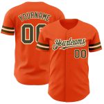 Personalized Orange Olive-Cream Authentic Baseball Jersey Team Custom Name and Number