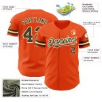 Personalized Orange Olive-Cream Authentic Baseball Jersey Team Custom Name and Number