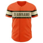 Personalized Orange Olive-Cream Authentic Baseball Jersey