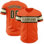 Personalized Orange Olive-Cream Authentic Baseball Jersey