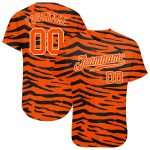 Personalized Orange Orange-Black 3D Pattern Design Tiger Authentic Baseball Jersey Team Custom Name and Number