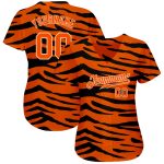 Personalized Orange Orange-Black 3D Pattern Design Tiger Authentic Baseball Jersey Team Custom Name and Number