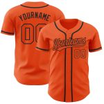 Personalized Orange Orange-Black Authentic Baseball Jersey