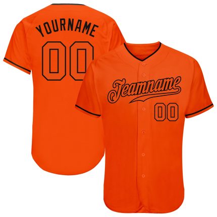 Custom orange and black baseball jersey