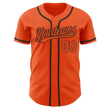 Personalized Orange Orange-Black Authentic Baseball Jersey