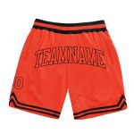 Personalized Orange Orange-Black Authentic Throwback Basketball Shorts Team Custom Name and Number