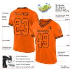 Personalized Orange Orange-Black Mesh Authentic Throwback Football Jersey Team Custom Name and Number