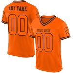 Personalized Orange Orange-Black Mesh Authentic Throwback Football Jersey Team Custom Name and Number