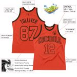 Personalized Orange Orange-Brown Authentic Throwback Basketball Jersey Team Custom Name and Number