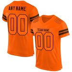 Personalized Orange Orange-Brown Mesh Authentic Football Jersey Team Custom Name and Number