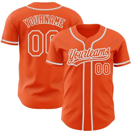 Personalized Orange Orange-Gray Authentic Baseball Jersey