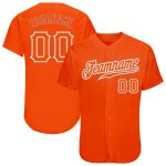Personalized Orange Orange-Gray Authentic Baseball Jersey Team Custom Name and Number
