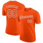 Personalized Orange Orange-Gray Performance T-Shirt Team Custom Name and Number