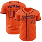 Personalized Orange Orange-Navy Authentic Baseball Jersey
